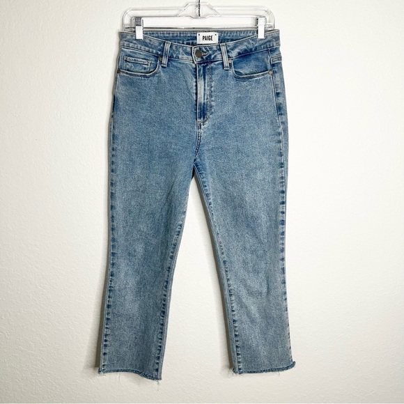 Paige Jeans Women Size 30 Hoxton Slim Straight Raw Hem High Rise 24” EE - Picture 1 of 11